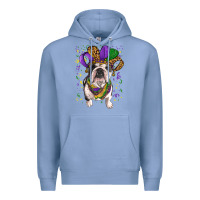 Colony Blue Mardi gras hat  english bulldog Premium Hoodie - RanaPortraitStore