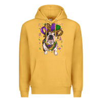Mustard Mardi gras hat  english bulldog Premium Hoodie - RanaPortraitStore