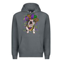 Rock Mardi gras hat  english bulldog Premium Hoodie - RanaPortraitStore