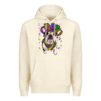 Sandshell Mardi gras hat  english bulldog Premium Hoodie - RanaPortraitStore