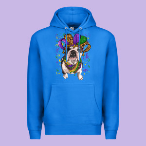 Mardi Gras Hat  English Bulldog Premium Hoodie Designed By Ranaportraitstore