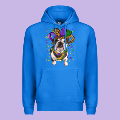 Mardi Gras Hat  English Bulldog Premium Hoodie Designed By Ranaportraitstore