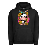 Pigment Black cut cow with sunflower and leopard  pink Urban Hoodie - texasbilliewilder