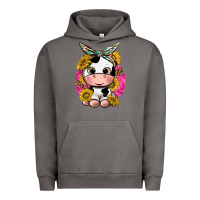 Pigment Tornado cut cow with sunflower and leopard  pink Urban Hoodie - texasbilliewilder
