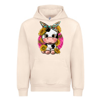 Sandshell cut cow with sunflower and leopard  pink Urban Hoodie - texasbilliewilder