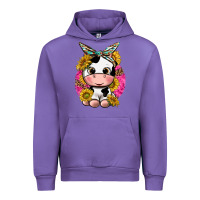 Tulip cut cow with sunflower and leopard  pink Urban Hoodie - texasbilliewilder