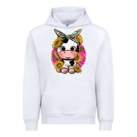 White cut cow with sunflower and leopard  pink Urban Hoodie - texasbilliewilder