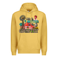 Antique Gold life is better in the country Premium Hoodie - Zillion Design Studio
