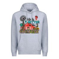 Heather Grey life is better in the country Premium Hoodie - Zillion Design Studio