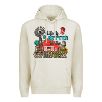 Oatmeal Heather life is better in the country Premium Hoodie - Zillion Design Studio