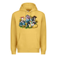 Antique Gold farm animals truck Premium Hoodie - Zillion Design Studio