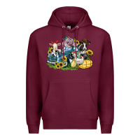 Burgundy farm animals truck Premium Hoodie - Zillion Design Studio
