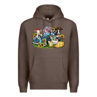 Coffee farm animals truck Premium Hoodie - Zillion Design Studio