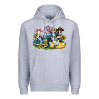 Heather Grey farm animals truck Premium Hoodie - Zillion Design Studio