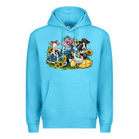 Ocean Blue farm animals truck Premium Hoodie - Zillion Design Studio