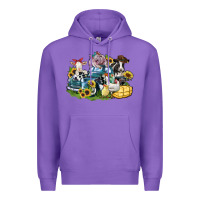Purple farm animals truck Premium Hoodie - Zillion Design Studio