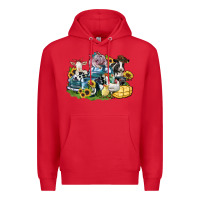 Red farm animals truck Premium Hoodie - Zillion Design Studio