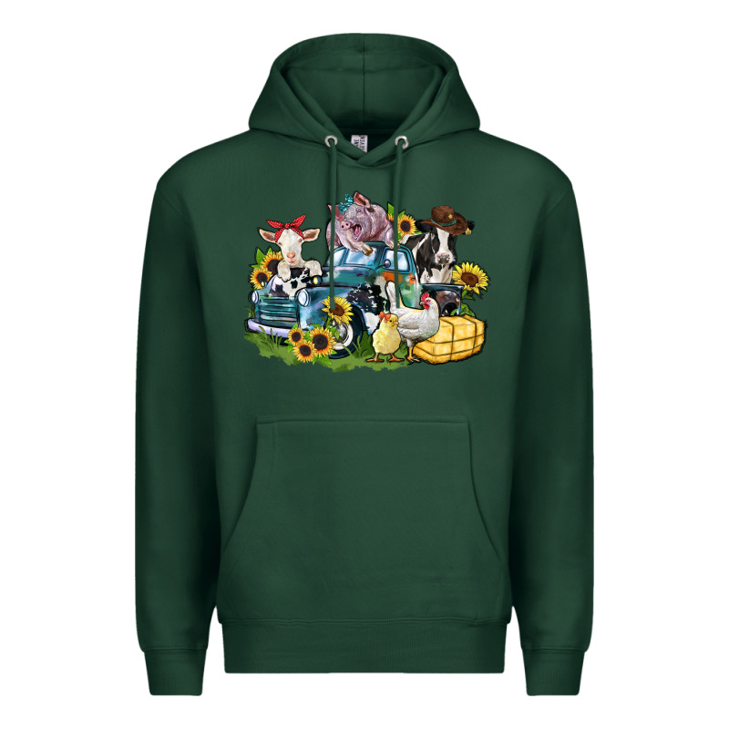 Farm Animals Truck Premium Hoodie by Zillion Design Studio | Teevron