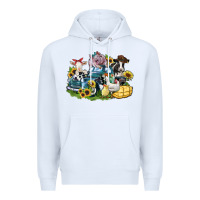 White farm animals truck Premium Hoodie - Zillion Design Studio