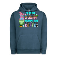 Pigment Midnight Navy this bunny hops on coffee Urban Hoodie - Zillion Design Studio