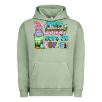 Pigment Oil Green this bunny hops on coffee Urban Hoodie - Zillion Design Studio