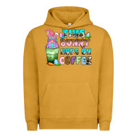 Pigment Peanut Butter this bunny hops on coffee Urban Hoodie - Zillion Design Studio