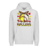 Dove Grey busy raising ballers with baseball and softball Premium Hoodie - texasbilliewilder