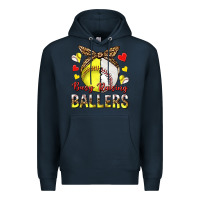 Navy busy raising ballers with baseball and softball Premium Hoodie - texasbilliewilder