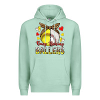 Seafoam busy raising ballers with baseball and softball Premium Hoodie - texasbilliewilder