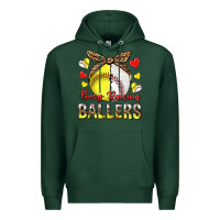 Sports Green busy raising ballers with baseball and softball Premium Hoodie - texasbilliewilder
