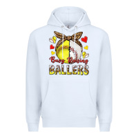 White busy raising ballers with baseball and softball Premium Hoodie - texasbilliewilder