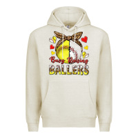 Oatmeal Heather busy raising ballers with baseball and softball Premium Hoodie - texasbilliewilder