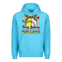 Ocean Blue busy raising ballers with baseball and softball Premium Hoodie - texasbilliewilder