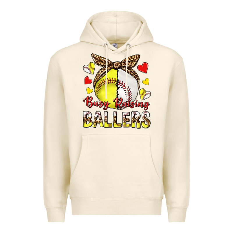 Busy Raising Ballers With Baseball And Softball Premium Hoodie by texasbilliewilder | Teevron