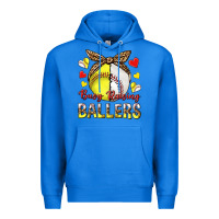 True Royal busy raising ballers with baseball and softball Premium Hoodie - texasbilliewilder
