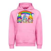 Fuchsia Pink rainbow gnomes Urban Hoodie - Zillion Design Studio