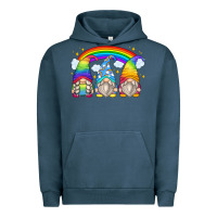 Pigment Midnight Navy rainbow gnomes Urban Hoodie - Zillion Design Studio