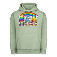 Pigment Oil Green rainbow gnomes Urban Hoodie - Zillion Design Studio