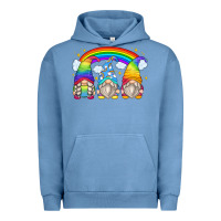 Pigment Pebble Blue rainbow gnomes Urban Hoodie - Zillion Design Studio