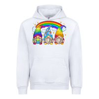 White rainbow gnomes Urban Hoodie - Zillion Design Studio