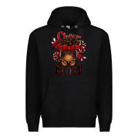 Black cheer mom afro messy bun Premium Hoodie - texasbilliewilder