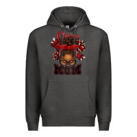 Charcoal Heather cheer mom afro messy bun Premium Hoodie - texasbilliewilder