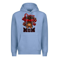 Colony Blue cheer mom afro messy bun Premium Hoodie - texasbilliewilder