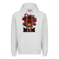 Dove Grey cheer mom afro messy bun Premium Hoodie - texasbilliewilder