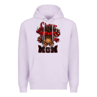 Lilac cheer mom afro messy bun Premium Hoodie - texasbilliewilder