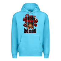 Ocean Blue cheer mom afro messy bun Premium Hoodie - texasbilliewilder