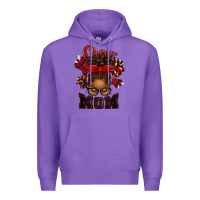 Purple cheer mom afro messy bun Premium Hoodie - texasbilliewilder