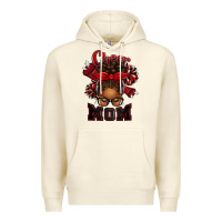 Sandshell cheer mom afro messy bun Premium Hoodie - texasbilliewilder