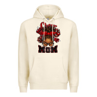 Cheer Mom Afro Messy Bun Premium Hoodie | Teevron