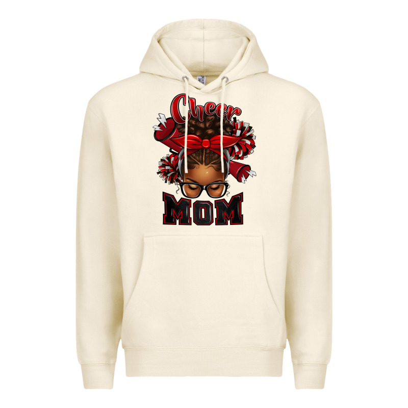 Cheer Mom Afro Messy Bun Premium Hoodie by texasbilliewilder | Teevron